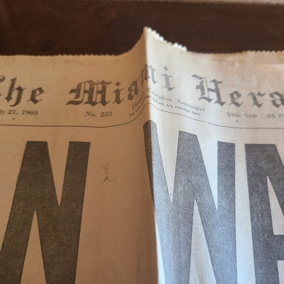 7/21/69 Miami Herald Man Walks on Moon - Picture 3 of 5